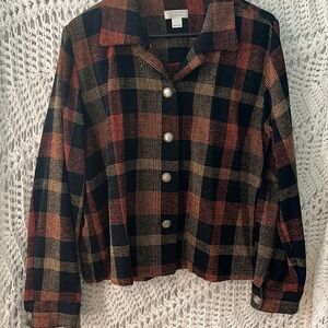 Christopher and banks large plaid button up jacket.  Perfect condition. Unlined